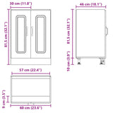 Spoelbakonderkast Kalmar 60x46x81,5 cm bewerkt hout zwart - AllerleiShop