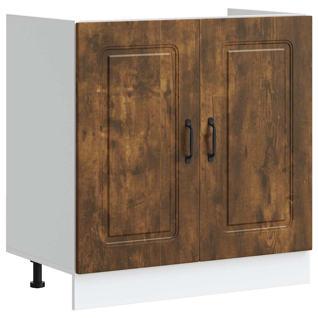 Spoelbakonderkast Kalmar 80x46x81,5cm bewerkt hout gerookteiken - AllerleiShop