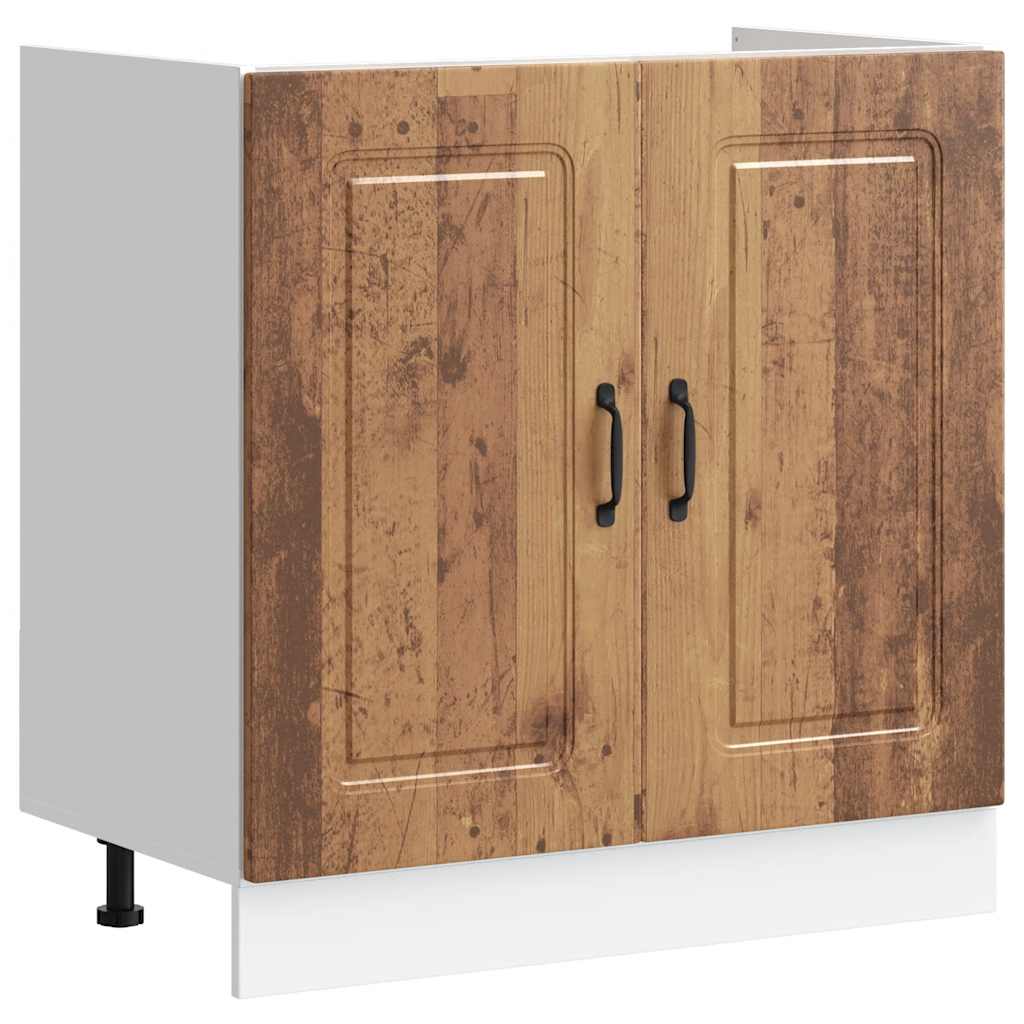 Spoelbakonderkast Kalmar 80x46x81,5 cm bewerkt hout oud hout - AllerleiShop