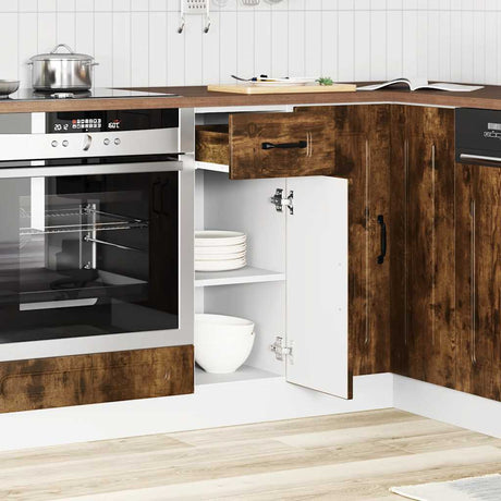 Keuken onderkast Kalmar bewerkt hout gerookt eikenkleurig - AllerleiShop