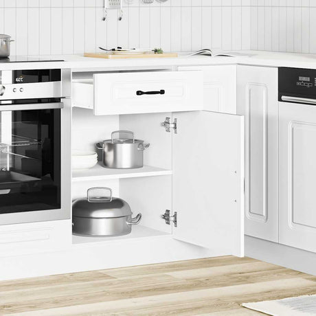 Keuken onderkast Kalmar bewerkt hout wit - AllerleiShop