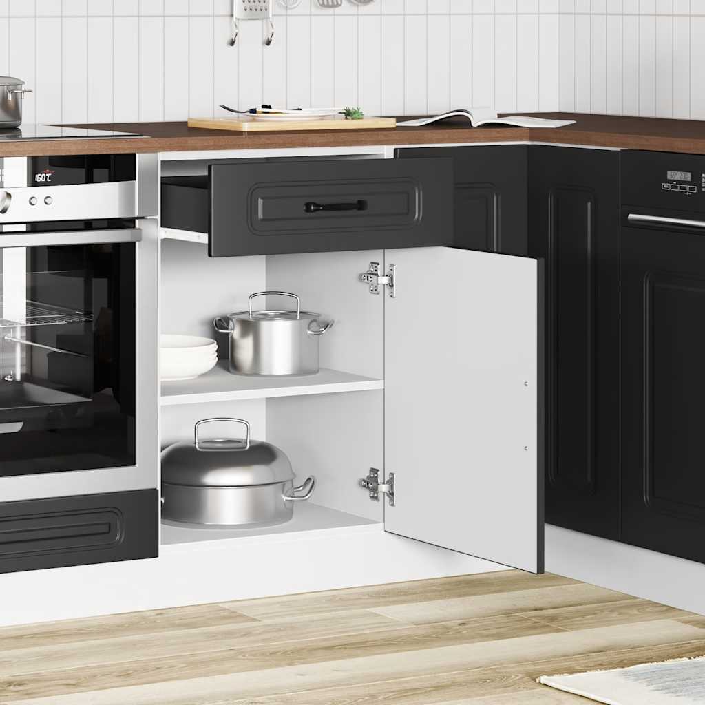 Keuken onderkast Kalmar bewerkt hout zwart - AllerleiShop