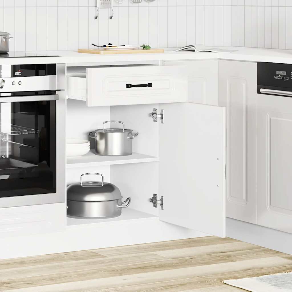 Keuken onderkast Kalmar bewerkt hout hoogglans wit - AllerleiShop