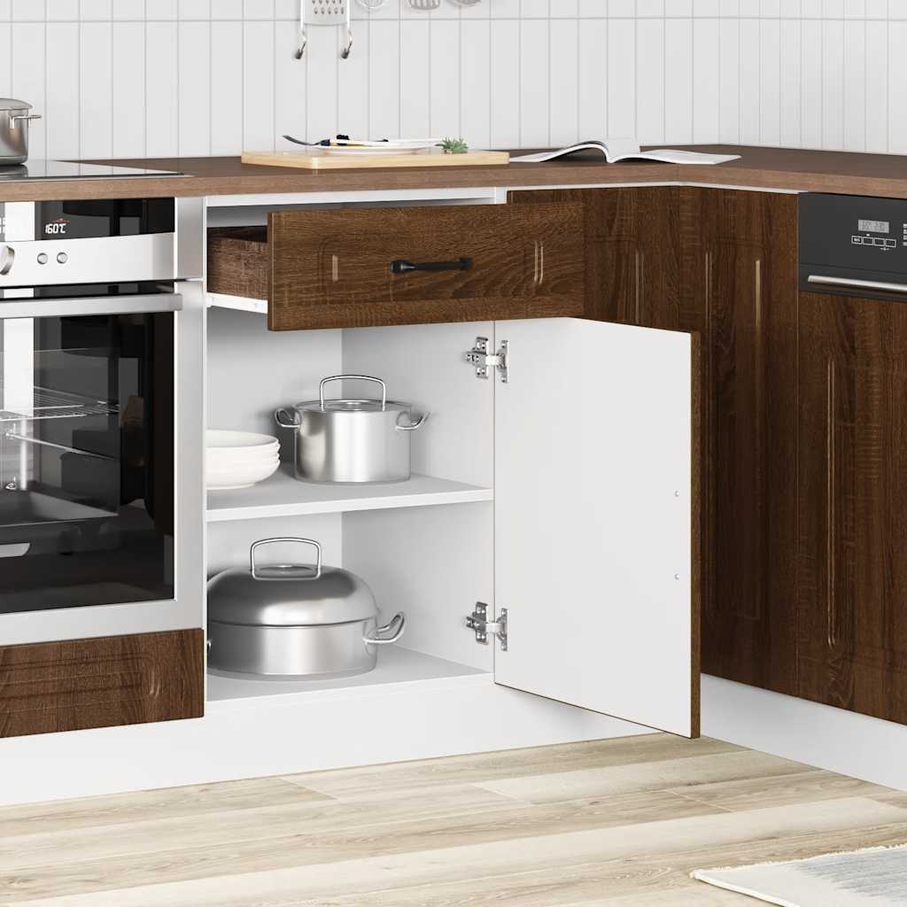 Keuken onderkast Kalmar bewerkt hout bruin eikenkleur - AllerleiShop