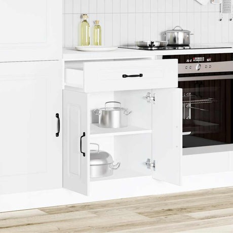 Keuken onderkast Kalmar bewerkt hout wit - AllerleiShop