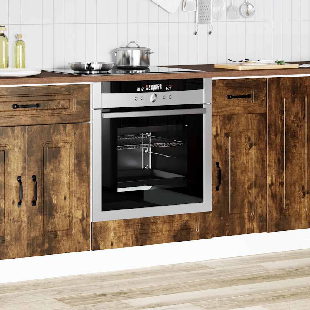 Ovenkast Kalmar bewerkt hout gerookt eikenkleurig - AllerleiShop