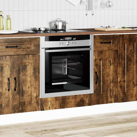 Ovenkast Kalmar bewerkt hout gerookt eikenkleurig - AllerleiShop