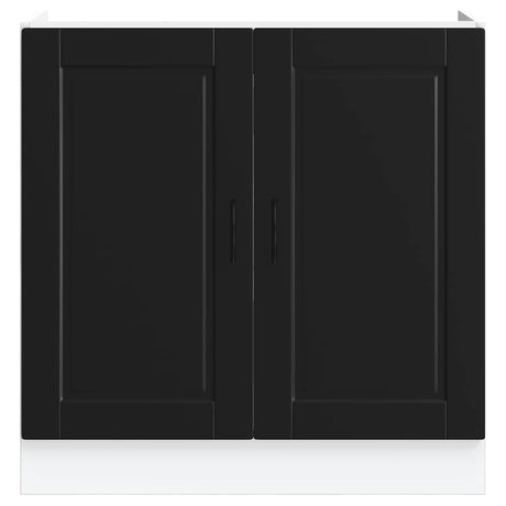 Spoelbakonderkast Porto 80x46x81,5 cm bewerkt hout zwart - AllerleiShop