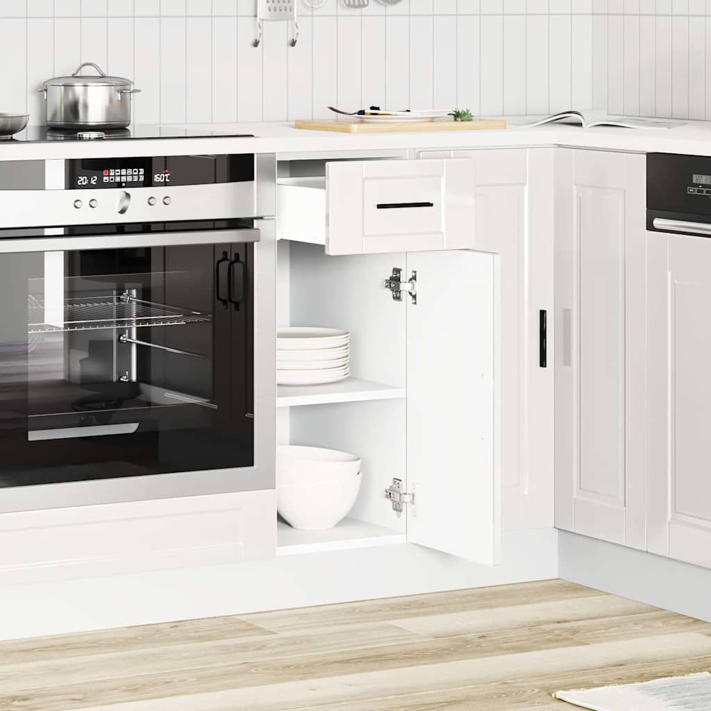 Keuken onderkast "Porto" bewerkt hout hoogglans wit - AllerleiShop