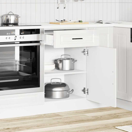 Keuken onderkast "Porto" bewerkt hout hoogglans wit - AllerleiShop