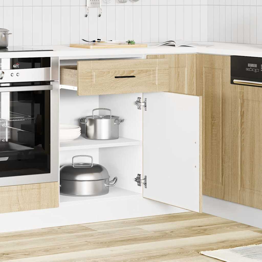 Keuken onderkast "Porto" bewerkt hout sonoma eikenkleurig - AllerleiShop