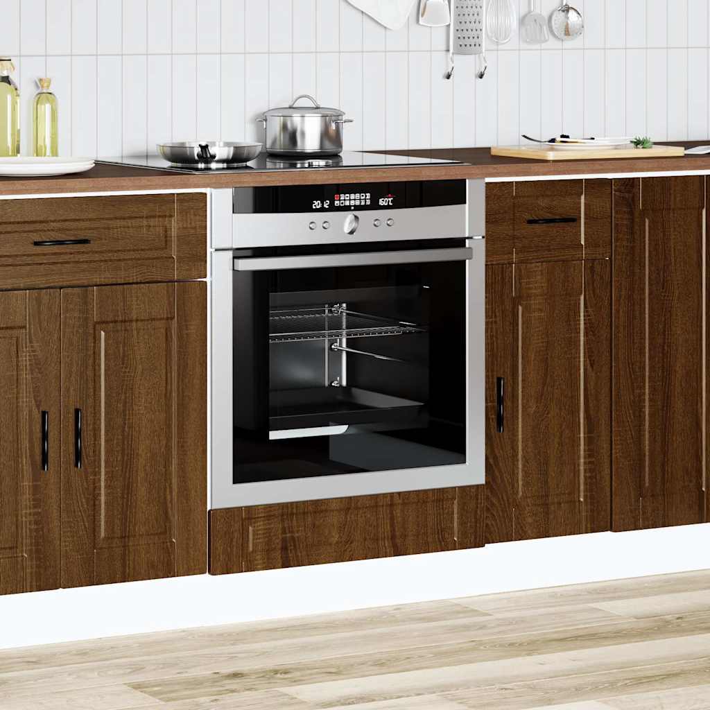 Ovenkast "Porto" bewerkt hout bruin eikenkleur - AllerleiShop