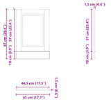 Vaatwaspaneel Porto 45x1,5x67 cm bewerkt hout betongrijs