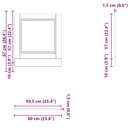 Vaatwaspaneel Porto 60x1,5x67 cm bewerkt hout zwart - AllerleiShop