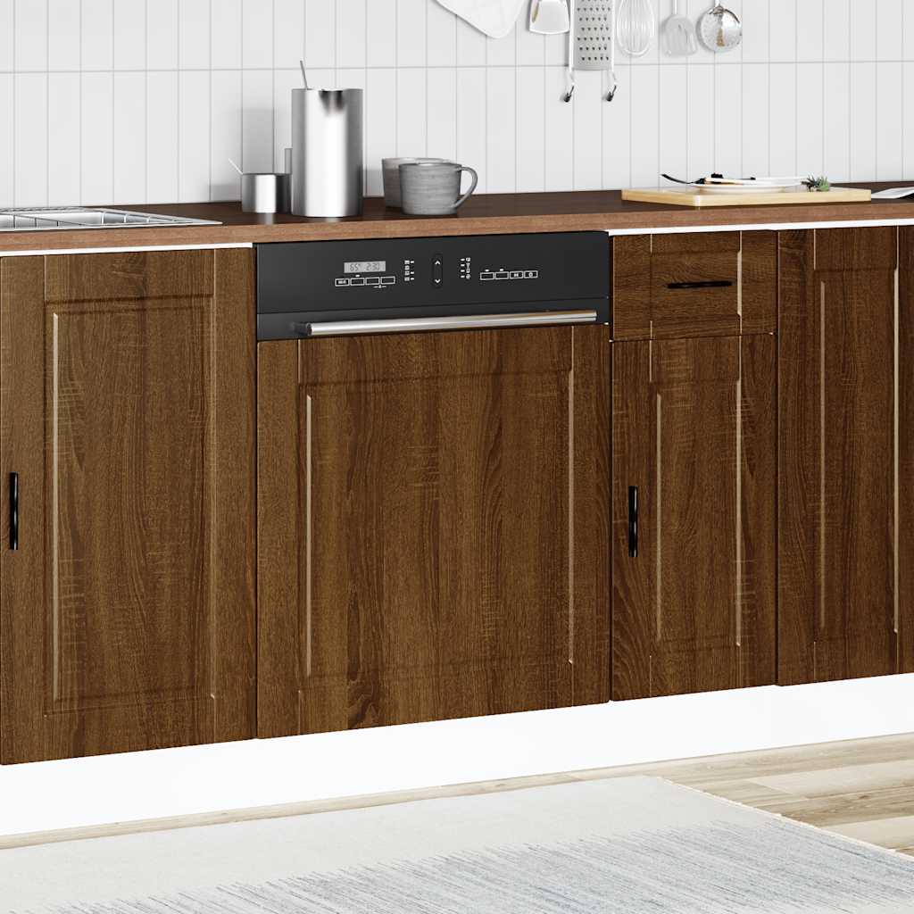 Vaatwaspaneel Porto 60x1,5x67 cm bewerkt hout bruin eikenkleur - AllerleiShop