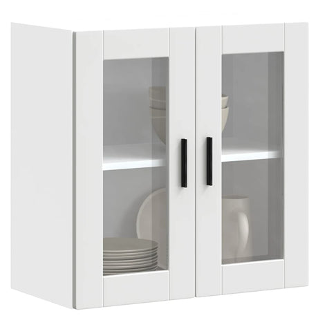 Keukenwandkast met glazen deur Porto wit - AllerleiShop