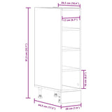 Onderkast 20x44,5x81,5 cm bewerkt hout gerookt eikenkleurig - AllerleiShop