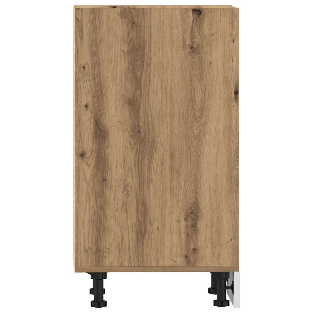 Onderkast 30x44,5x81,5 cm bewerkt hout artisanaal eikenkleur - AllerleiShop