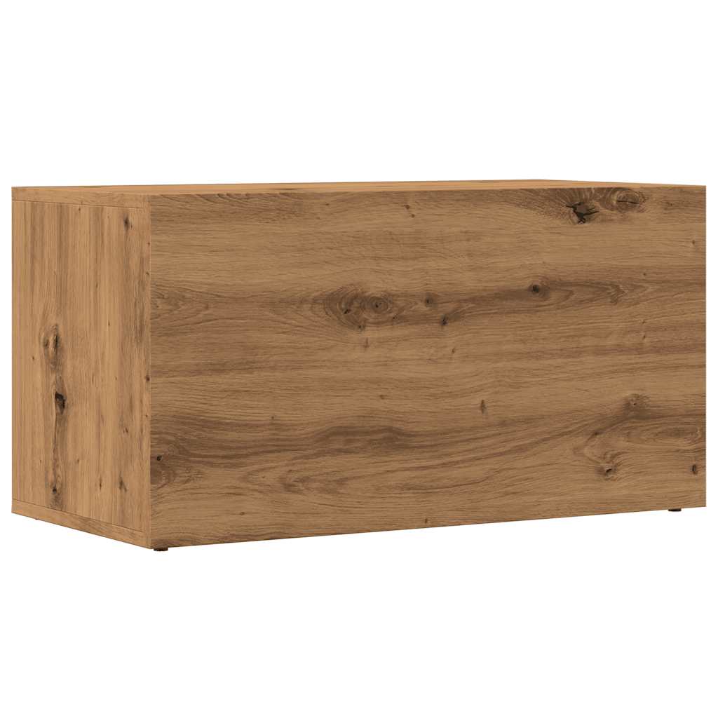 LP Opbergbox 69,5x34x36 cm bewerkt hout artisanaal eikenkleurig - AllerleiShop