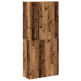 Schoenenkast 80x35,5x180 cm bewerkt hout oud houtkleurig - AllerleiShop