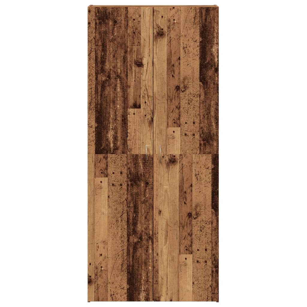 Schoenenkast 80x35,5x180 cm bewerkt hout oud houtkleurig - AllerleiShop