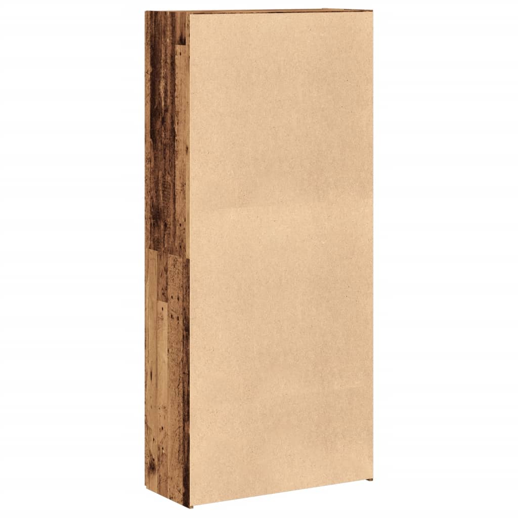 Schoenenkast 80x35,5x180 cm bewerkt hout oud houtkleurig - AllerleiShop