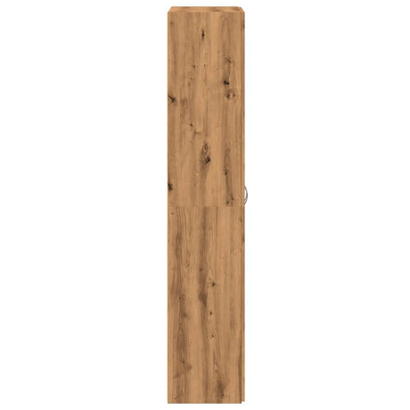 Schoenenkast 80x35,5x180 cm bewerkt hout artisanaal eikenkleur - AllerleiShop