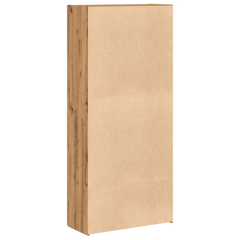 Schoenenkast 80x35,5x180 cm bewerkt hout artisanaal eikenkleur - AllerleiShop