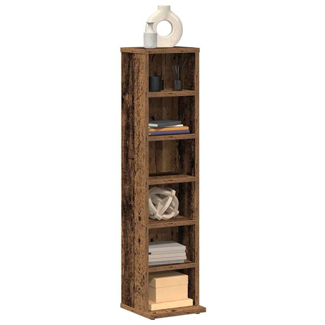 Cd-kast 21x20x88 cm bewerkt hout oud houtkleurig - AllerleiShop