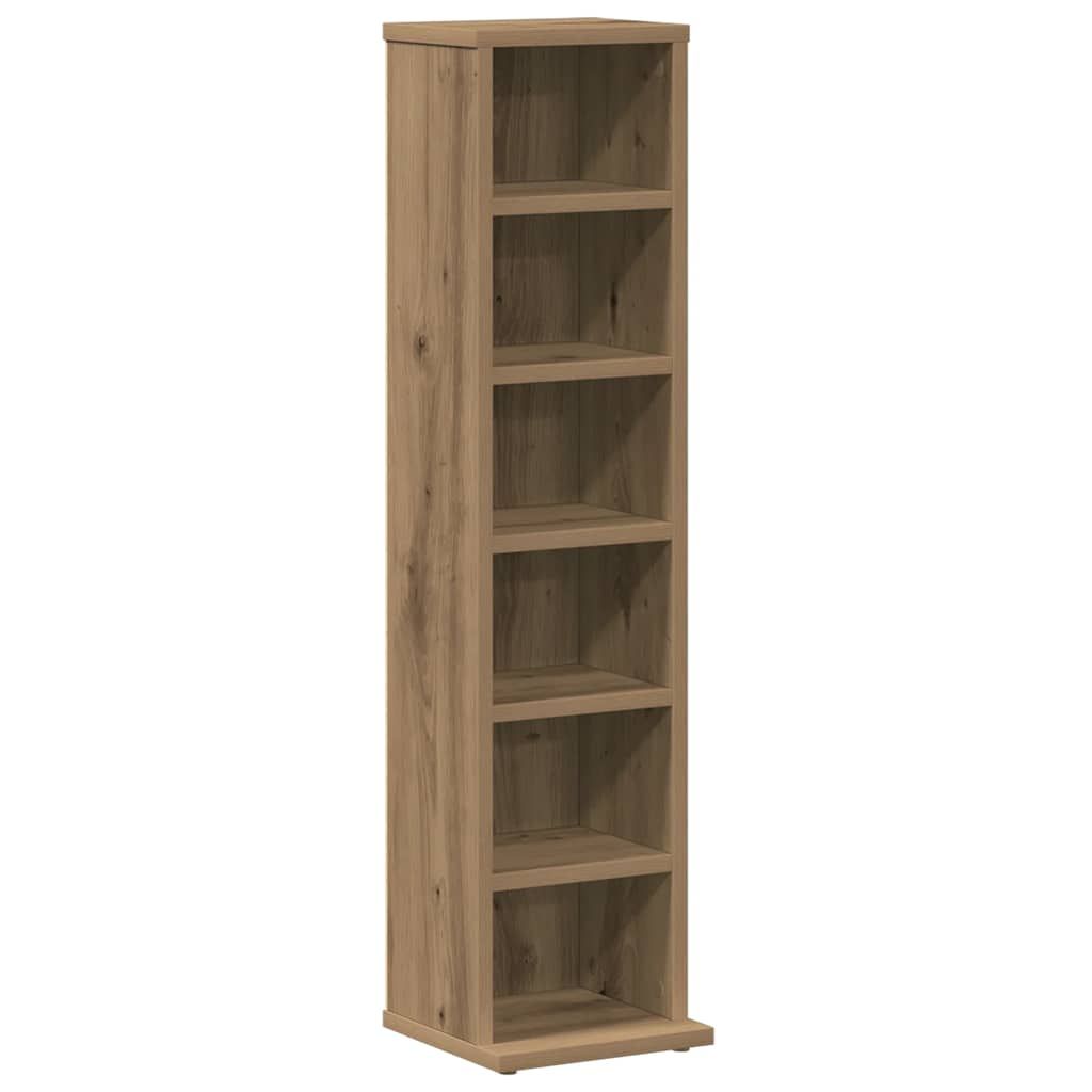 Cd-kast 21x20x88 cm bewerkt hout artisanaal eikenkleurig - AllerleiShop