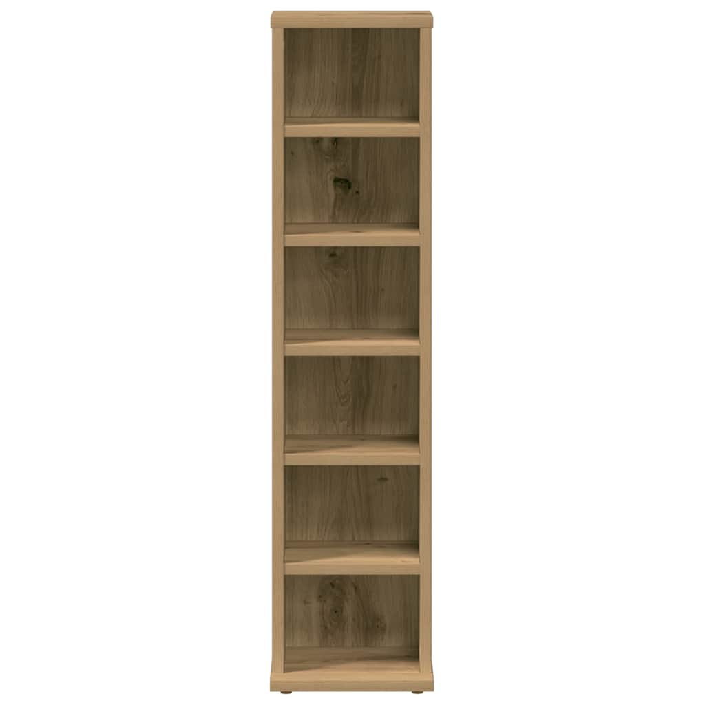 Cd-kast 21x20x88 cm bewerkt hout artisanaal eikenkleurig - AllerleiShop