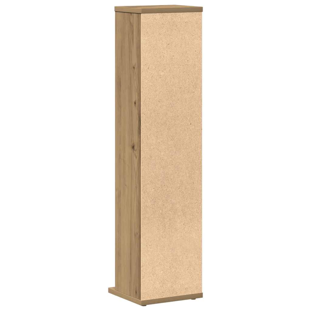 Cd-kast 21x20x88 cm bewerkt hout artisanaal eikenkleurig - AllerleiShop