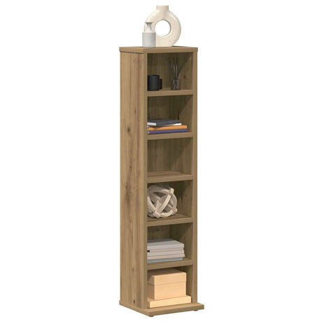 Cd-kast 21x20x88 cm bewerkt hout artisanaal eikenkleurig - AllerleiShop