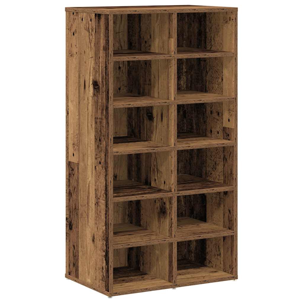 Schoenenrek 54x34x100,5 cm bewerkt hout oud houtkleurig - AllerleiShop