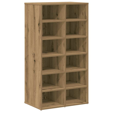 Schoenenrek 54x34x100,5 cm bewerkt hout artisanaal eikenkleur - AllerleiShop