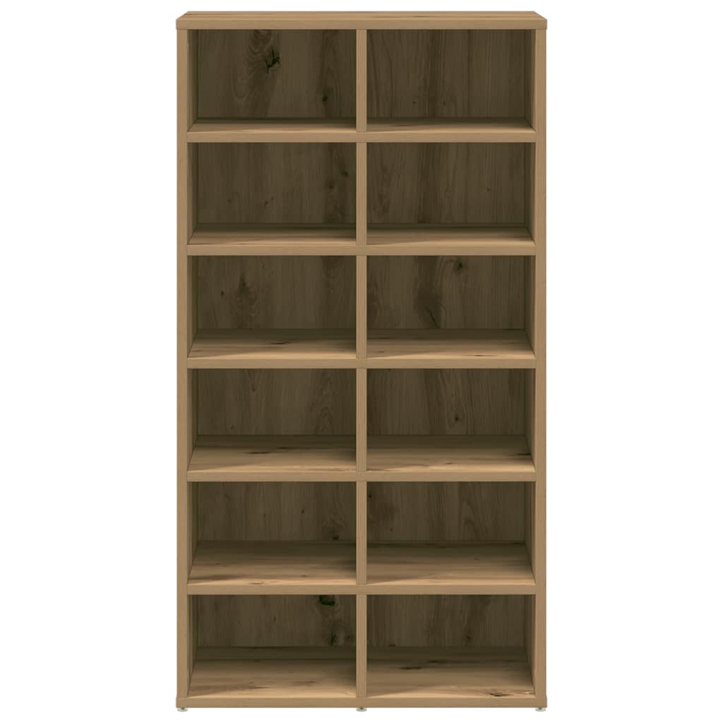 Schoenenrek 54x34x100,5 cm bewerkt hout artisanaal eikenkleur - AllerleiShop