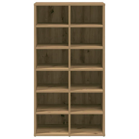 Schoenenrek 54x34x100,5 cm bewerkt hout artisanaal eikenkleur - AllerleiShop