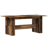 Eettafel 180x90x76 cm bewerkt hout oud houtkleurig - AllerleiShop