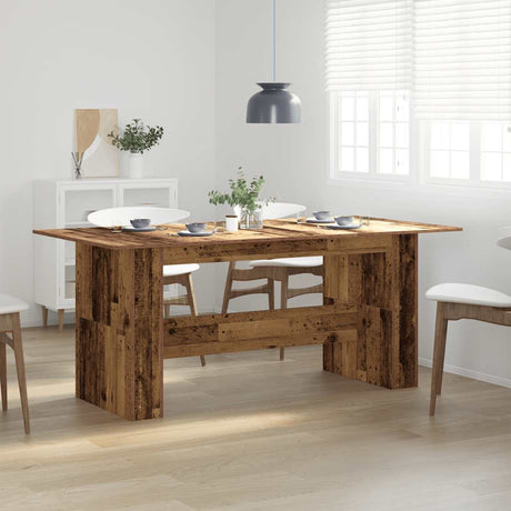 Eettafel 180x90x76 cm bewerkt hout oud houtkleurig - AllerleiShop