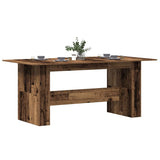 Eettafel 180x90x76 cm bewerkt hout oud houtkleurig - AllerleiShop