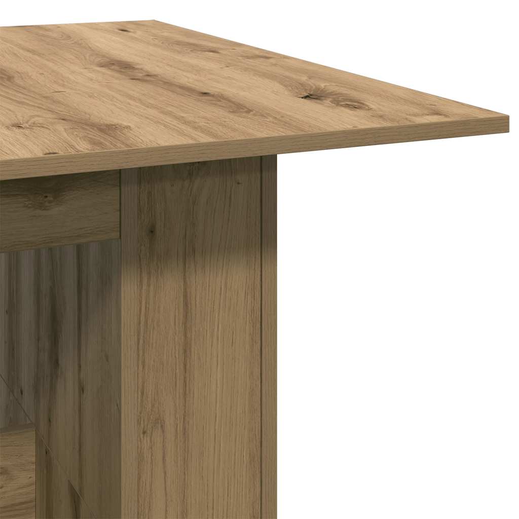 Eettafel 180x90x76 cm bewerkt hout artisanaal eikenkleur - AllerleiShop