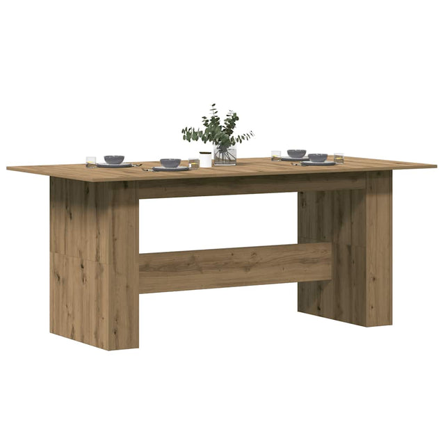 Eettafel 180x90x76 cm bewerkt hout artisanaal eikenkleur - AllerleiShop