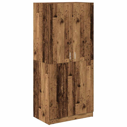 Kledingkast 90x52x200 cm bewerkt hout oud houtkleurig - AllerleiShop