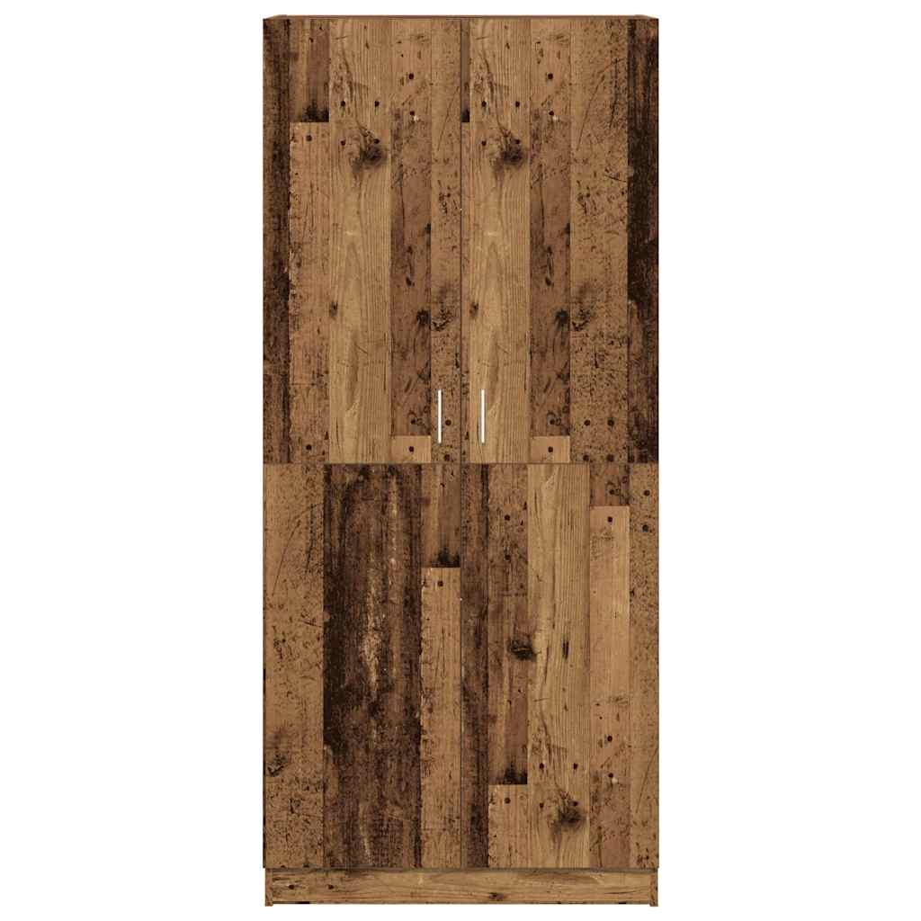 Kledingkast 90x52x200 cm bewerkt hout oud houtkleurig - AllerleiShop