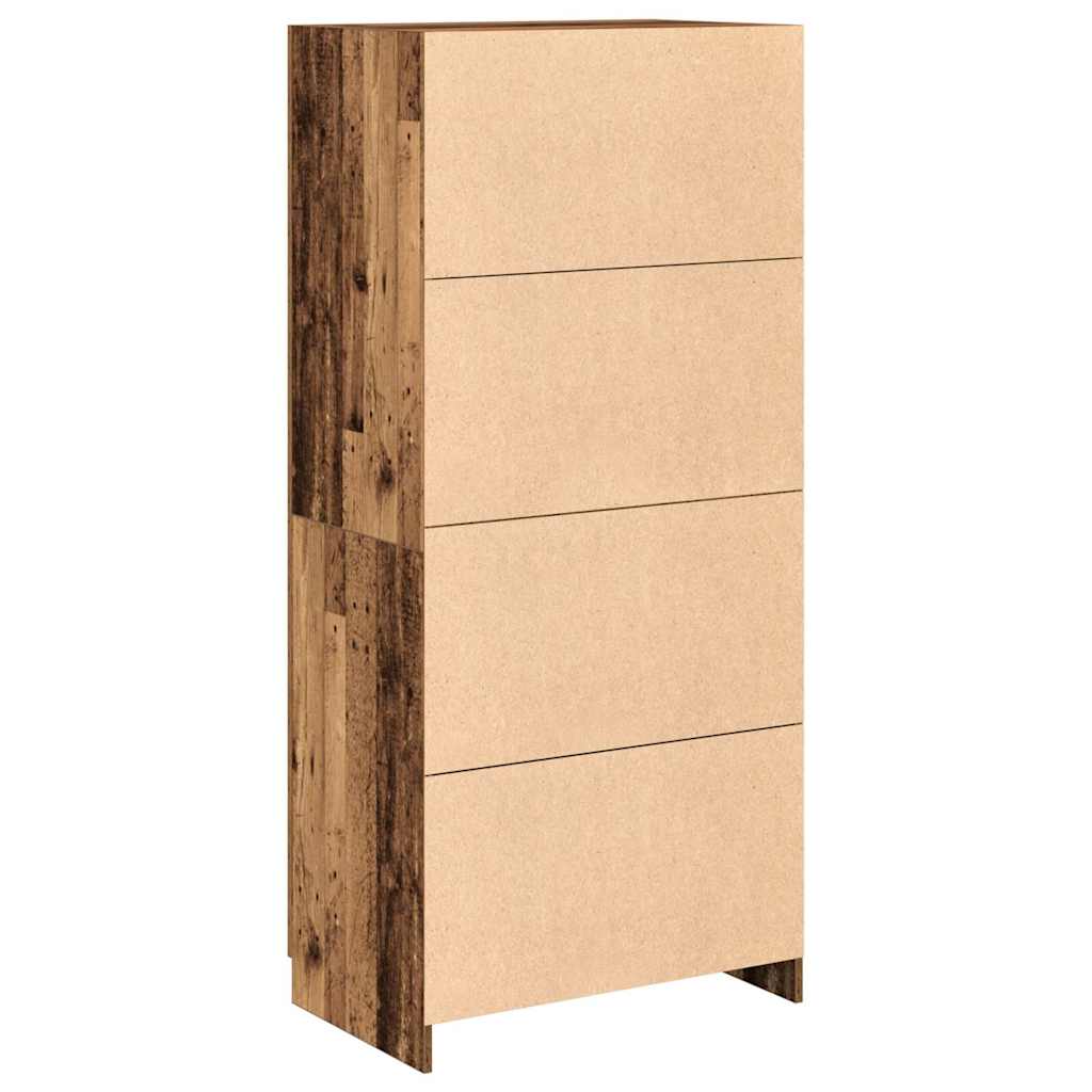 Kledingkast 90x52x200 cm bewerkt hout oud houtkleurig - AllerleiShop