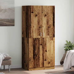 Kledingkast 90x52x200 cm bewerkt hout oud houtkleurig