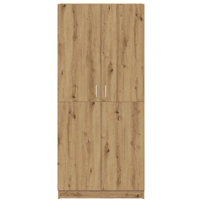 Kledingkast 90x52x200 cm bewerkt hout artisanaal eikenkleur - AllerleiShop