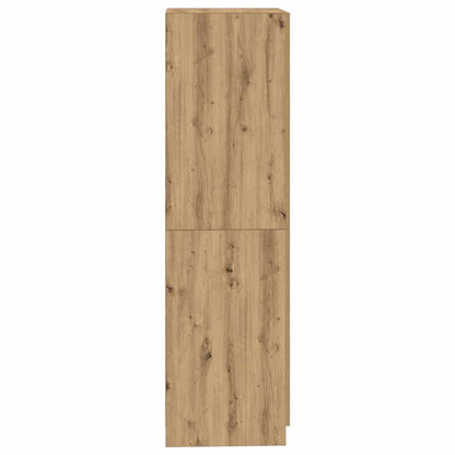 Kledingkast 90x52x200 cm bewerkt hout artisanaal eikenkleur - AllerleiShop