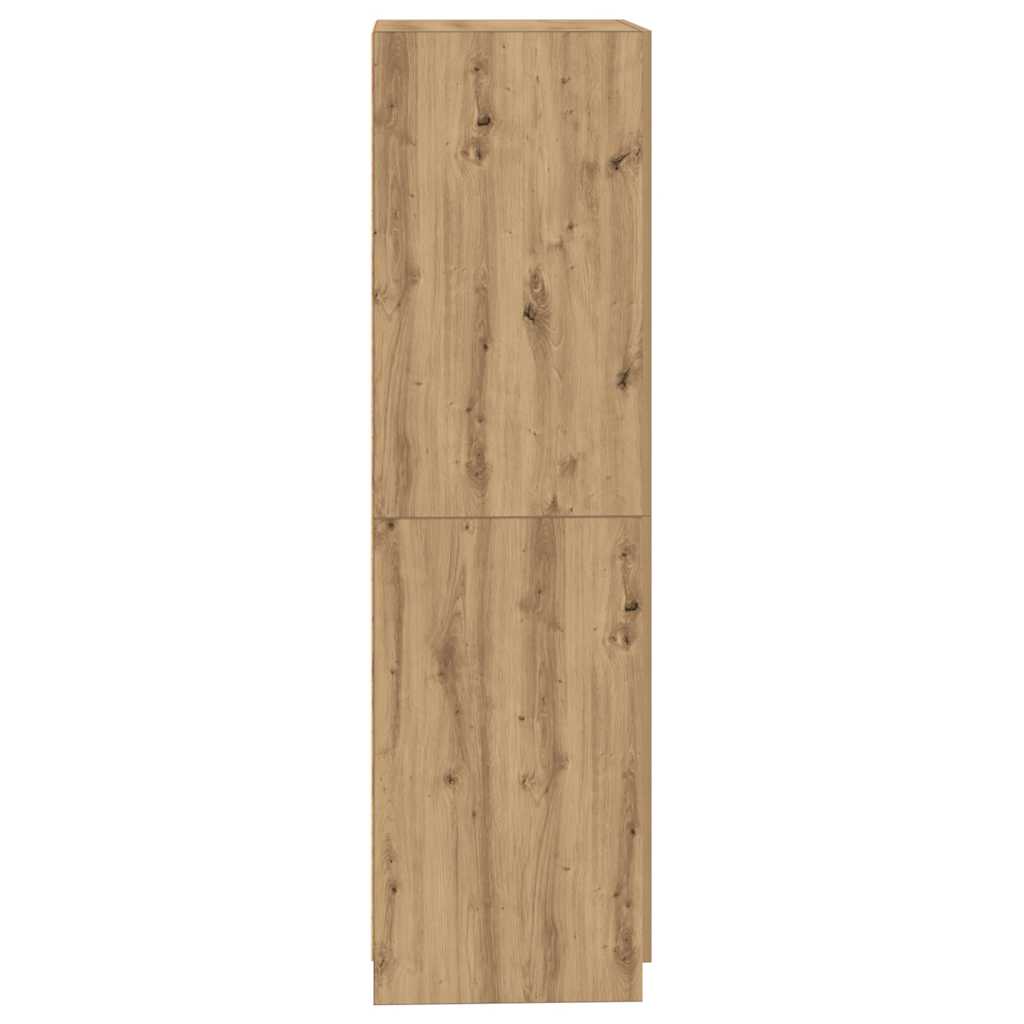 Kledingkast 80x52x180 cm bewerkt hout artisanaal eikenkleurig - AllerleiShop