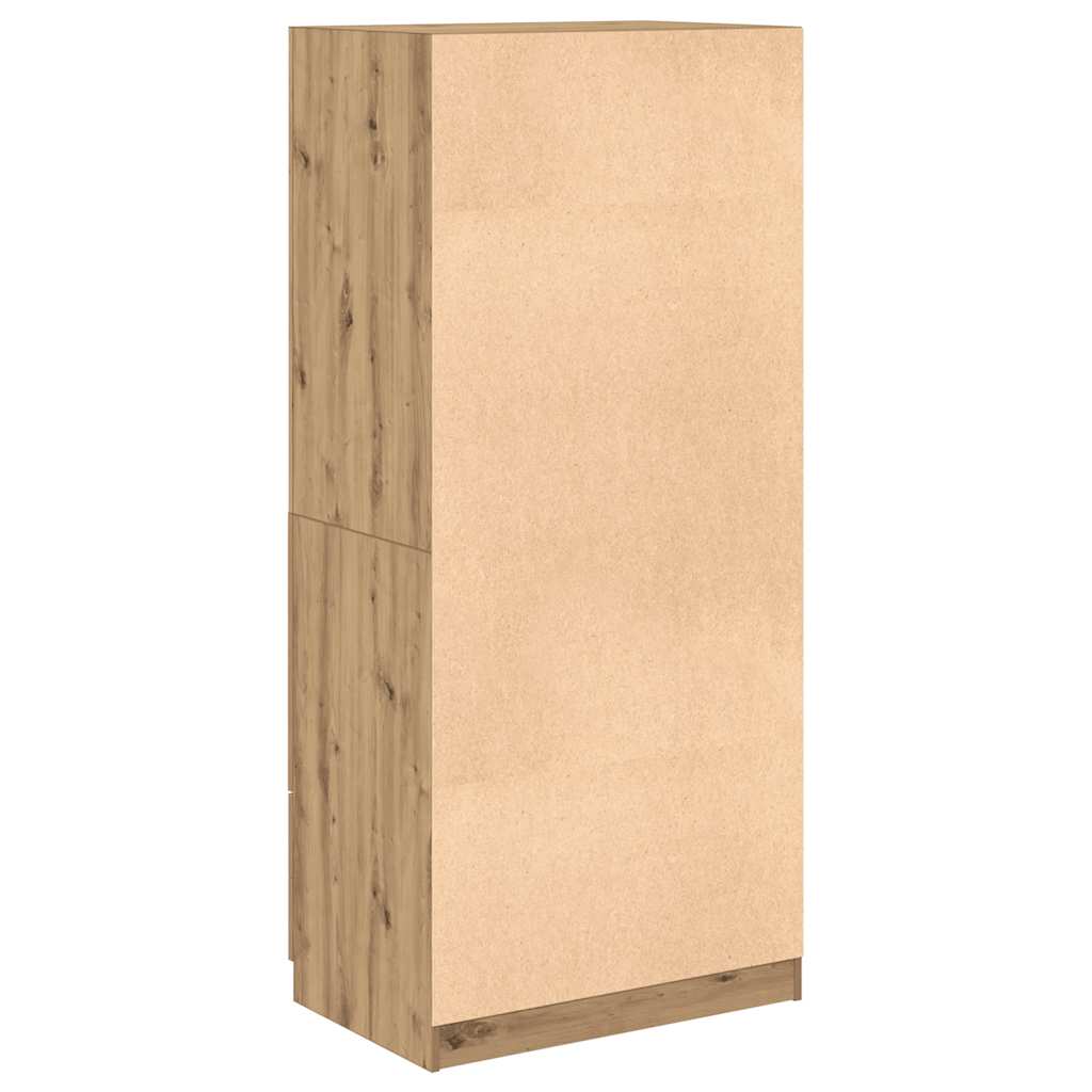 Kledingkast 80x52x180 cm bewerkt hout artisanaal eikenkleurig - AllerleiShop